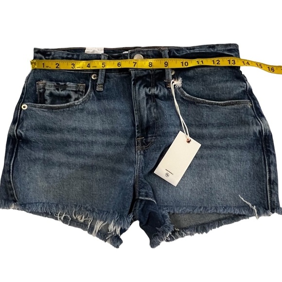 NWT Good American Cut Off Denim Jean Shorts 24 NEW High Rise Raw Hem - Picture 7 of 13